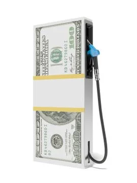 Gas station as stack of dollars Illustrazione stock