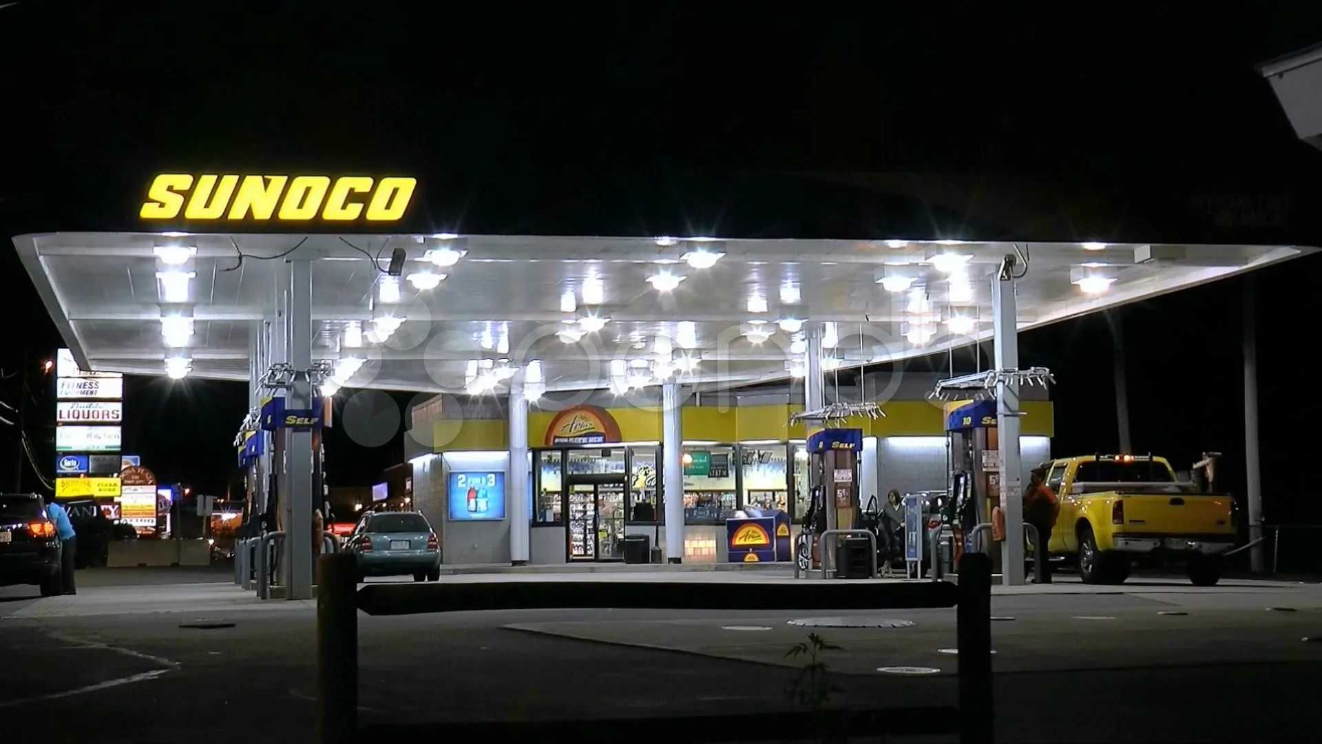 sunoco gas station weather display