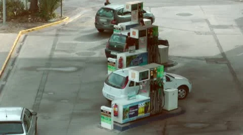 Gas Station Time Lapse Vídeo Stock 8913272