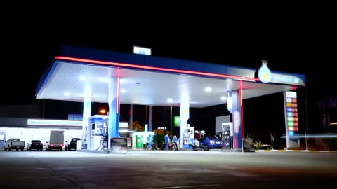 Gas station timelapse Stock Footage 246317844