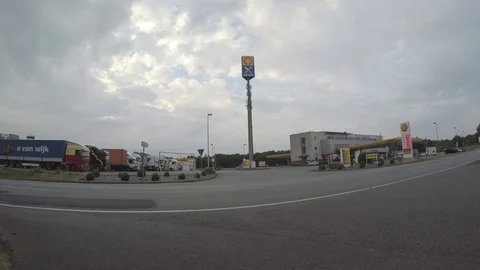 Gas Station traffic Stock Footage 77465342