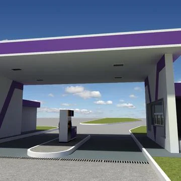 Gas station V20 3D Model