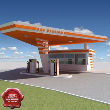 Gas station V21 3D Model