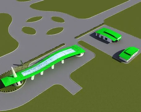 Gas station V29 and service station 3D Model