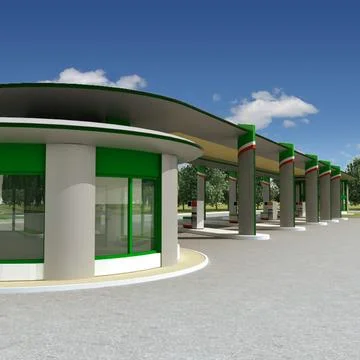 Gas station V30 3D Model