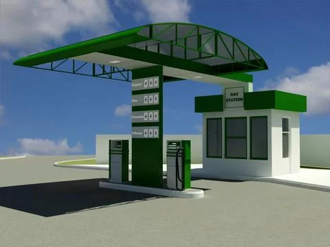 Gas station V4 3D Model
