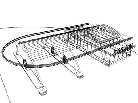 Gas Station V7 3D Model