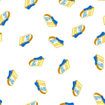 Gas station vending machine isometric icon seamless pattern 스톡 일러스트