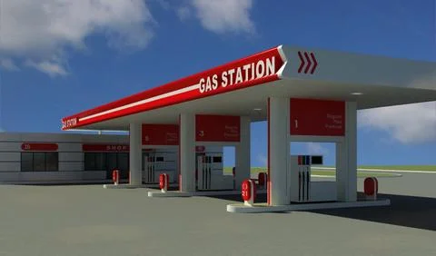 Gas Stations Collection 3D Model