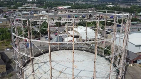 Gas Storage Drone Shot 库存影片 235197322