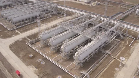 Gas storage in the port Taman Stock-Footage 123778777