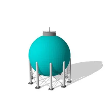Gas storage tank. 3d Vector colorful illustration. 스톡 일러스트
