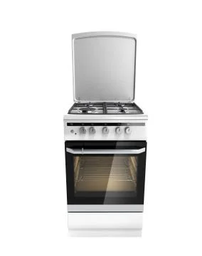 Gas stove 3d render on white no shadow Illustrazione stock