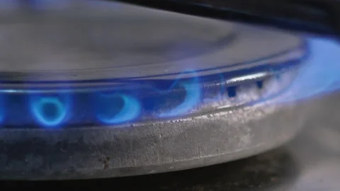 Gas Stove Close Up Ignition Stock Footage 164327518