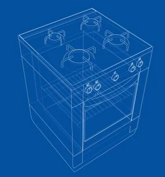 Gas stove concept. Vector Stock Illustration
