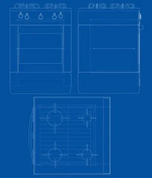 Gas stove concept. Vector Stock Illustration