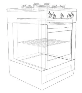 Gas stove concept. Vector Stock Illustration