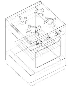 Gas stove concept. Vector Stock Illustration