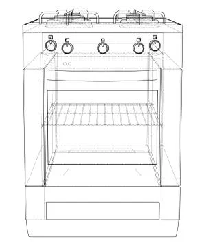 Gas stove concept. Vector Stock Illustration