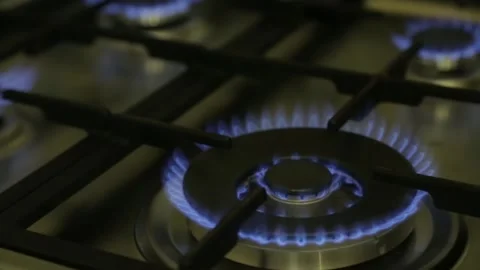 Gas-stove-in-the-dark Stock Footage 144315513