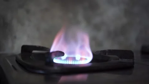 Gas Stove Fire Video stock 286749755