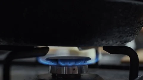 Gas stove flame Stock Footage 125948543