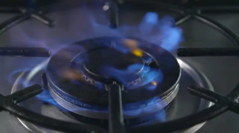 Gas Stove Igniting 2 Stock Footage 53016731