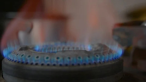 Gas Stove in kitchen Stock Footage 112000224
