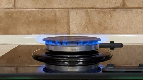 Gas stove in the kitchen Stock Footage 291109407