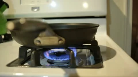 Gas Stove Lite Fire Stock Footage 11859482