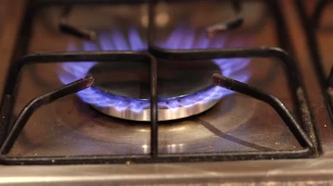 Gas stove turning on Stock Footage 48220488