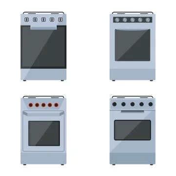 Gas stoves set on a white background Stock Illustration
