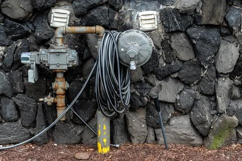 Gas supply system. 库存照片