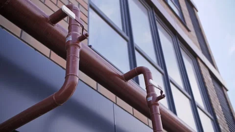Gas supply valves on the pipe Stock Footage 242030655