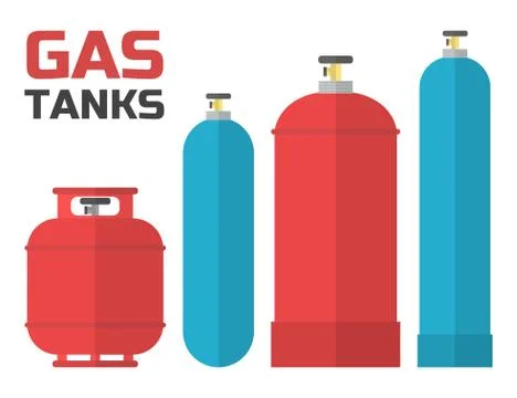 Gas tanks set. Stock Illustration