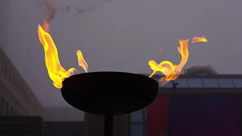 Gas Torch Flame Burning Bright in Detailed Close-Up Видео 299860473