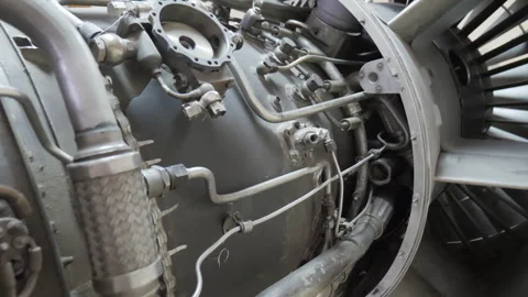 Gas Turbine Engine. Internal View Stock Footage 315576003