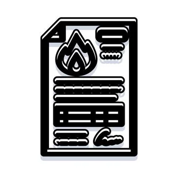 Gas utility bill document with flame icon Illustrazione stock