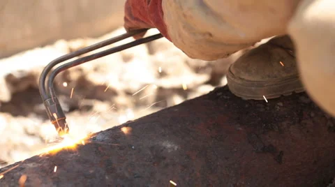Gas welding Stock Footage 1016987