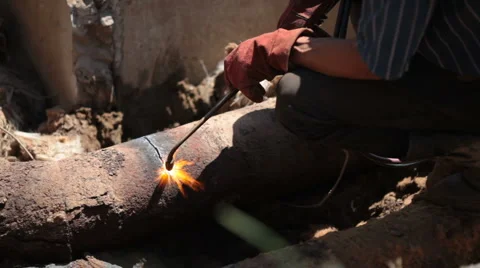 Gas welding Stock Footage 1017045