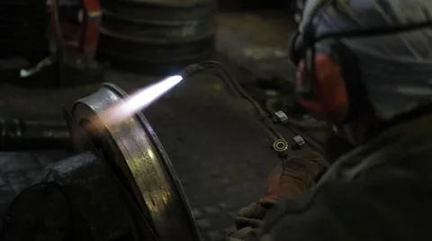 Gas welding process Stock Footage 63206365