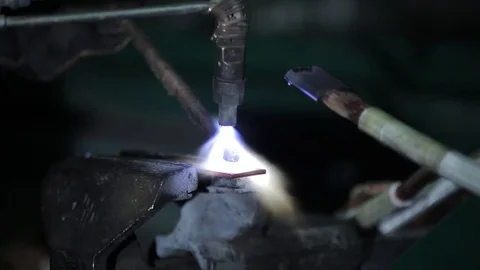 Gas welding process Stock Footage 75923416