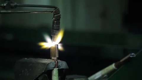 Gas welding process Stock Footage 75923430