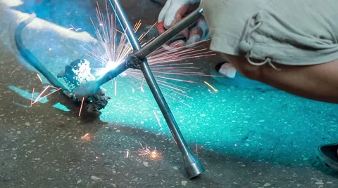 Gas-welding works Stock Footage 54246591