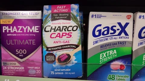 Gas-X AntiGas Activated Charcoal Stock Video Pond5