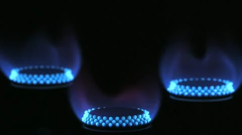 Gas_flames_three_focus_1 Stock Footage 11610761