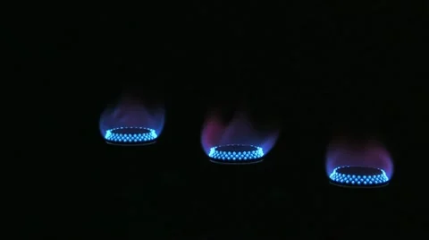 Gas_flames_three_turning_1 Stock Footage 11610774