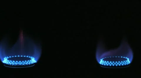 Gas_flames_two_turning_3 Stock Footage 11610828