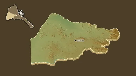 Gash Barka, Eritrea, extruded and isolated. Physical Stock Footage 158353065