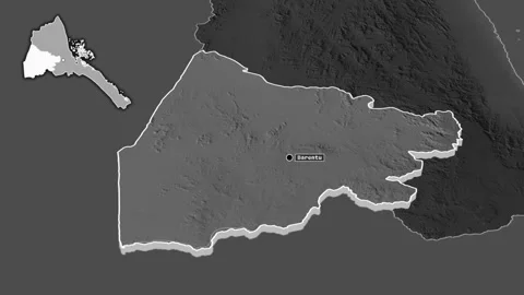 Gash Barka, Eritrea, extruded. Grayscale Stock Footage 158352992